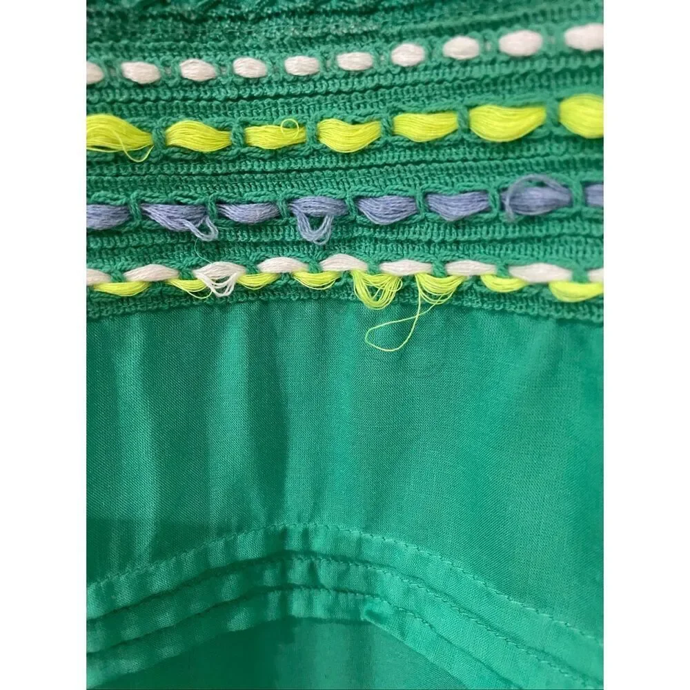 Anthropologie Bl^nk London green lace and embroidered blouse size XS